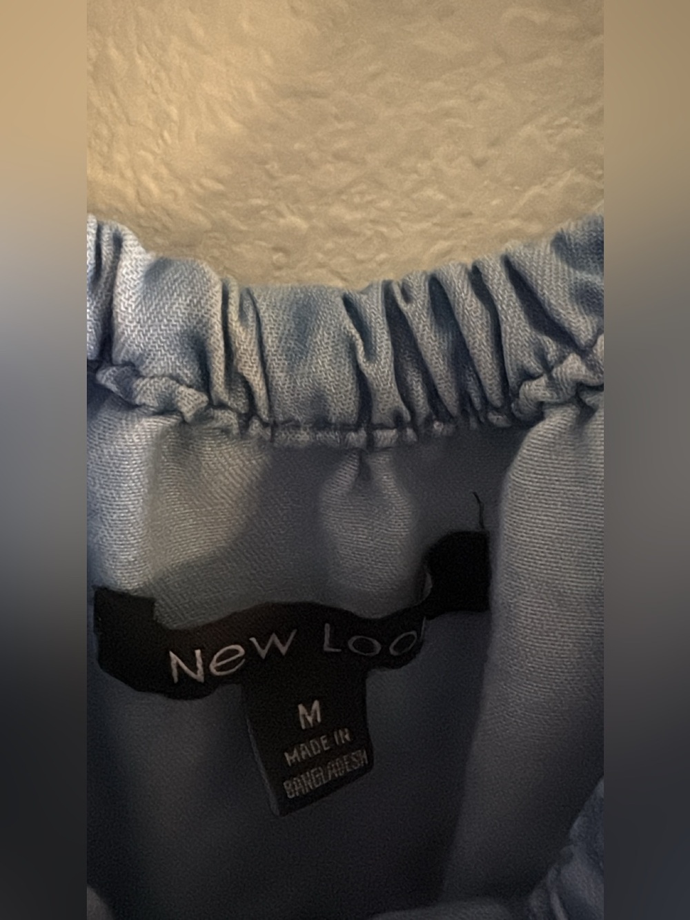 New Look Blue Button-Front Ruffle Neck Dress - Picture 2 of 2